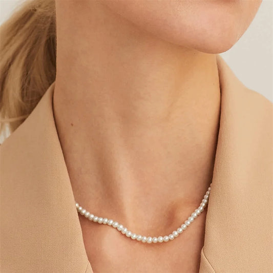 New Imitation Pearl Necklaces Round Multi Size White Pearl