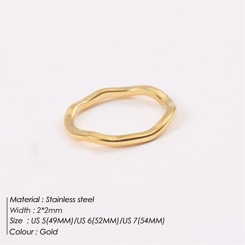 Irregular Wave Rings Trendy