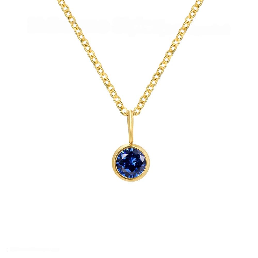 Birthstone Set Necklace Zirconia
