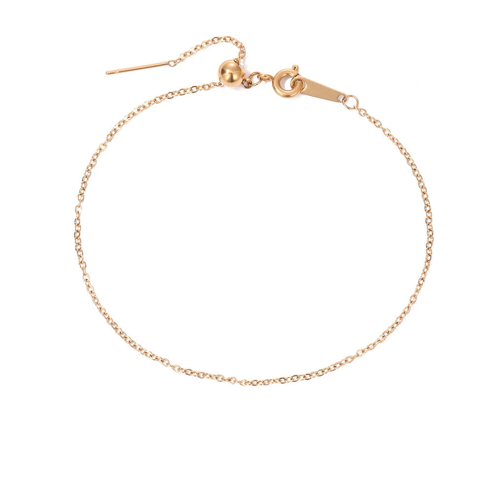 adjustable gold color chain bracelets for women
