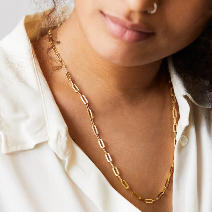Hot Fashion Paperclip Link Chain Women Necklace