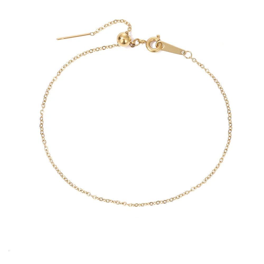 adjustable gold color chain bracelets for women