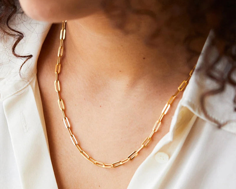 Hot Fashion Paperclip Link Chain Women Necklace