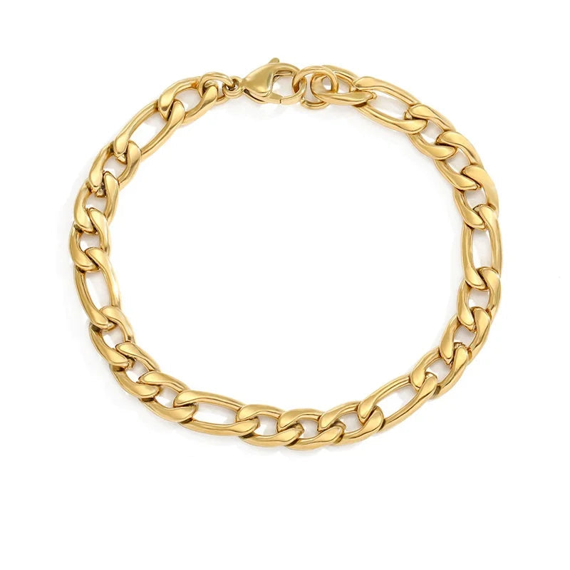 Female Figaro Link Chain  Charm Bracelets Chain