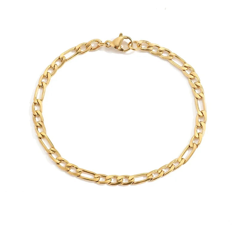 Female Figaro Link Chain  Charm Bracelets Chain