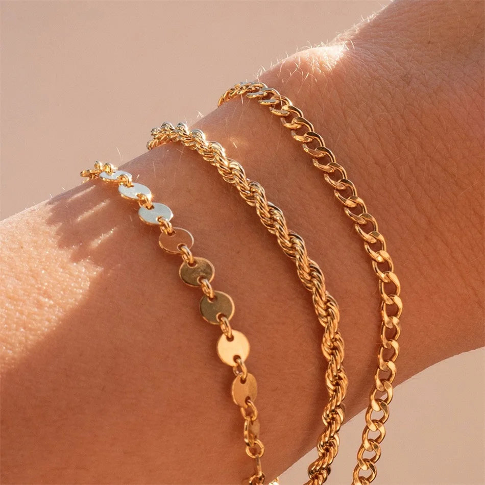 Twisted  Rope Chian Bracelet for Woman