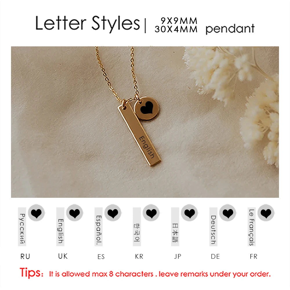 Custom Necklace Engraving   Heart