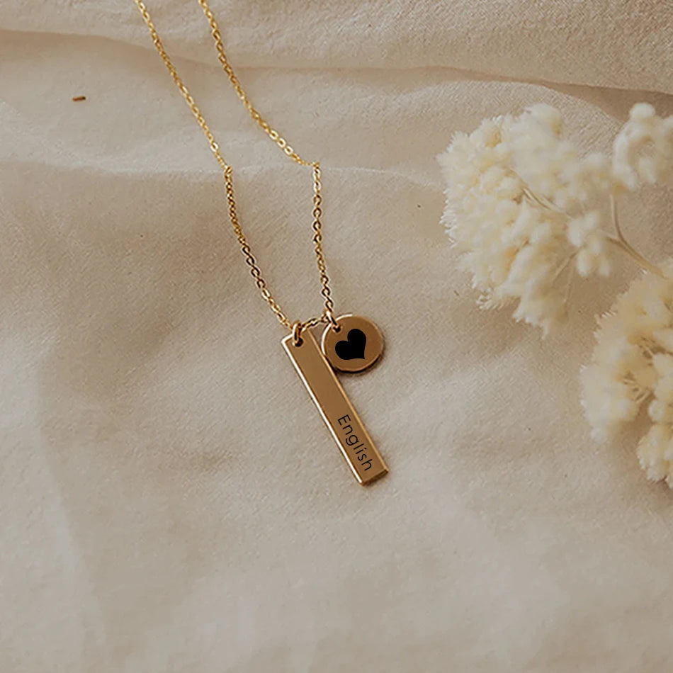 Custom Necklace Engraving   Heart