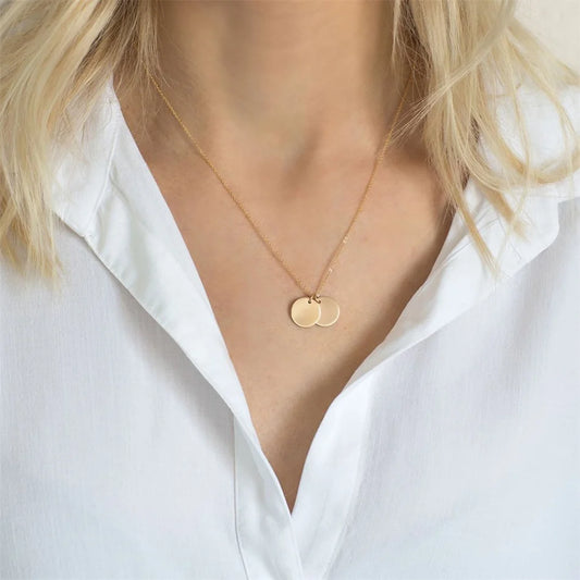 9mm Polished Round Pendant Coin Necklace