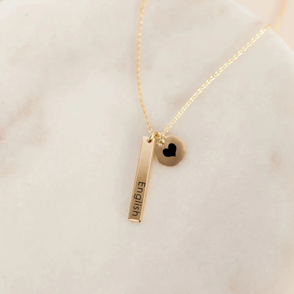 Custom Necklace Engraving   Heart