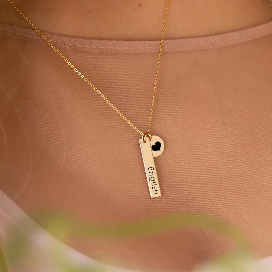 Custom Necklace Engraving   Heart
