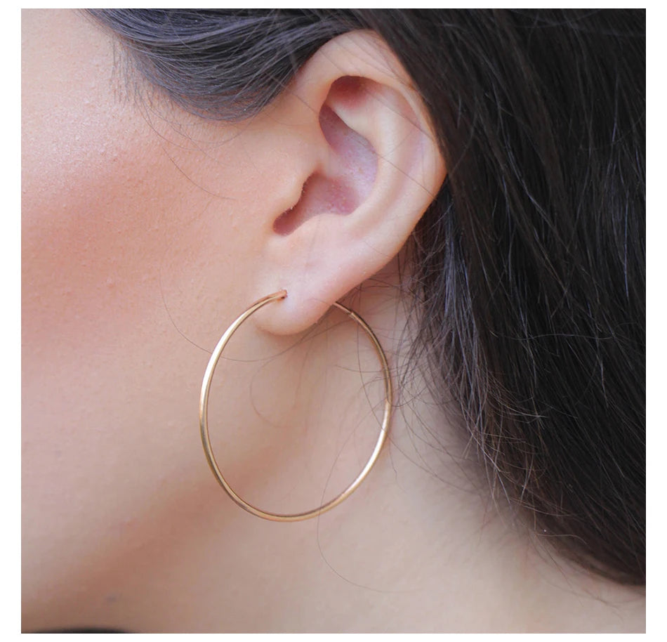 Big Circle Hoop Earrings