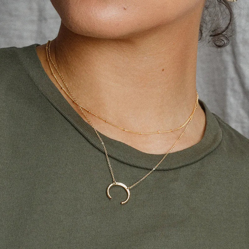 Layered Chains Long Necklace Women