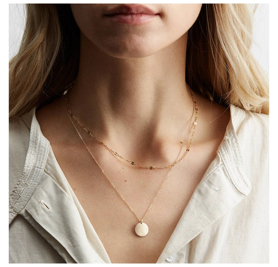 Layered Chains Long Necklace Women