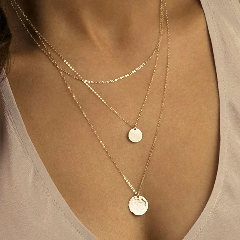 Layered Chains Long Necklace Women