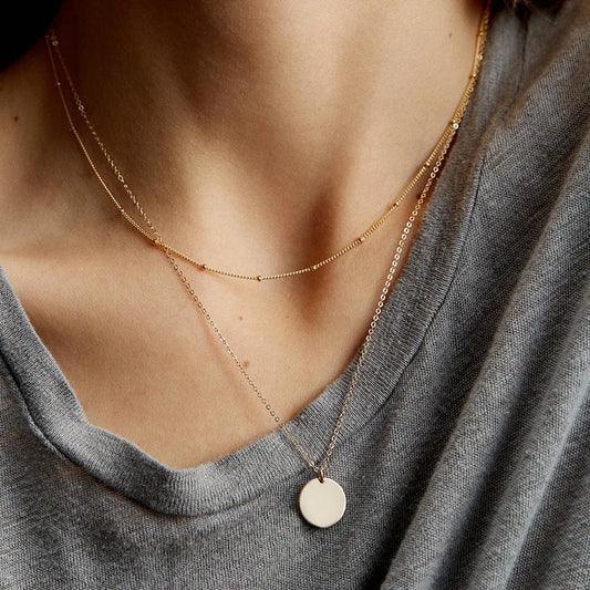 Layered Chains Long Necklace Women