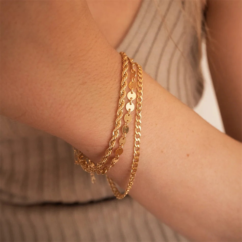 Twisted  Rope Chian Bracelet for Woman