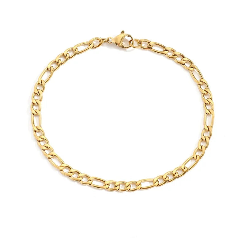 Female Figaro Link Chain  Charm Bracelets Chain