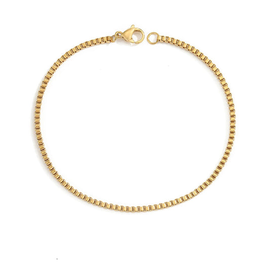 Box Chain Bracelet Female Gold Color Charm Bracelets