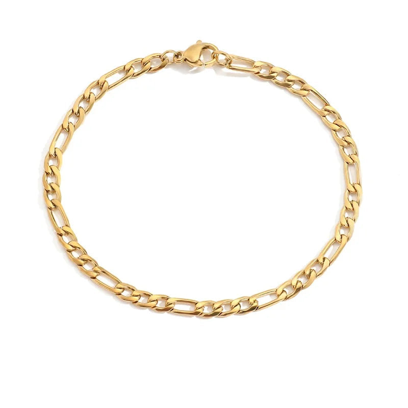 Female Figaro Link Chain  Charm Bracelets Chain