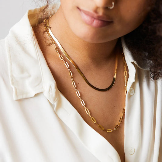 Hot Fashion Paperclip Link Chain Women Necklace