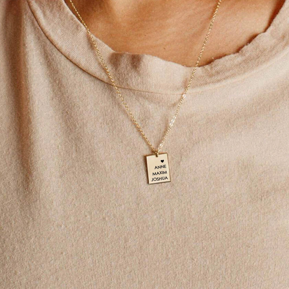 Personality Initials Rectangular Multi-Row Letter Pendant Choker Necklaces
