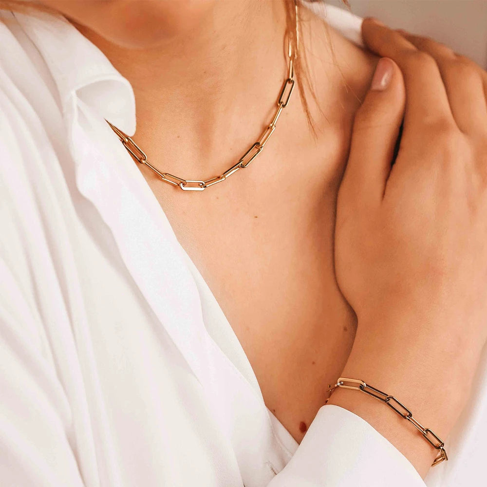 Hot Fashion Paperclip Link Chain Women Necklace