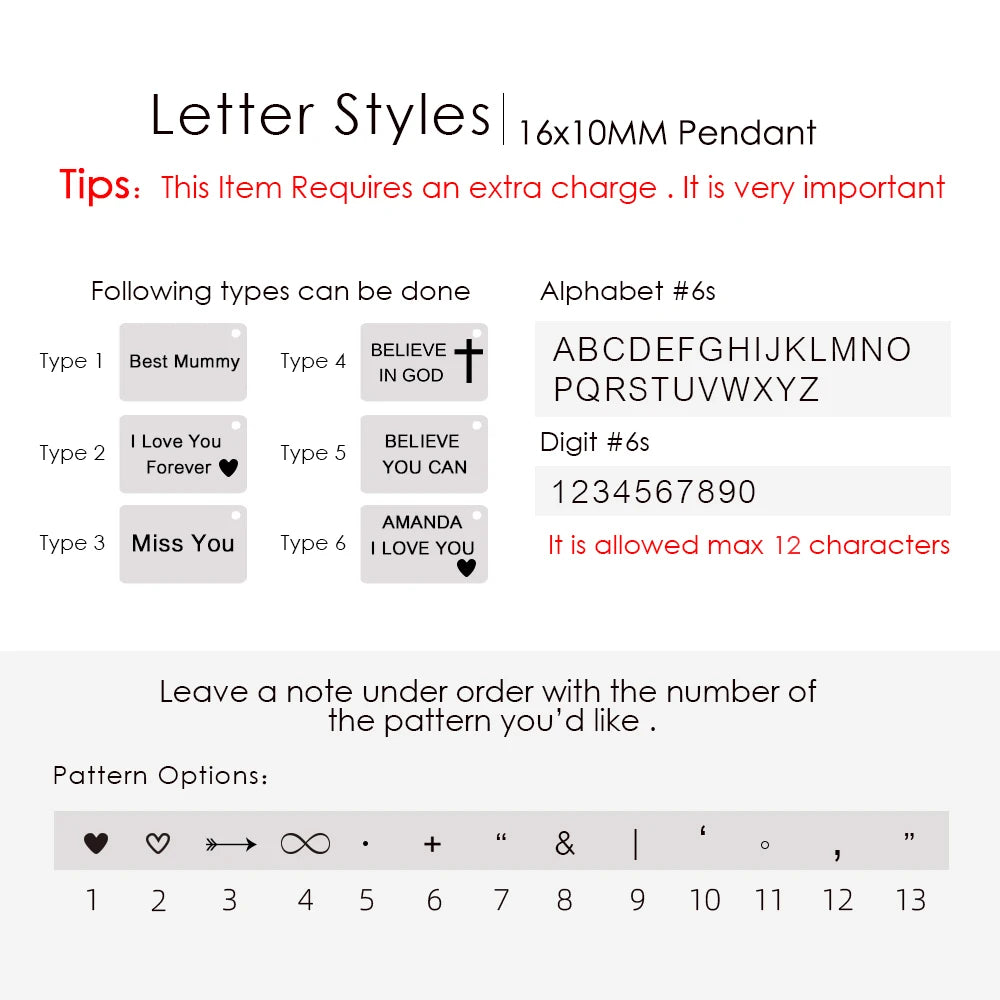 Letter Envelope Pendant Necklace Customized