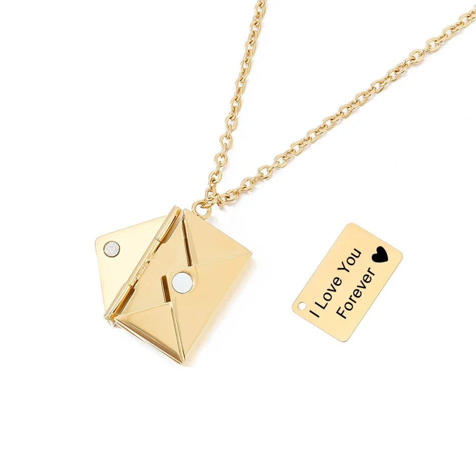 Letter Envelope Pendant Necklace Customized