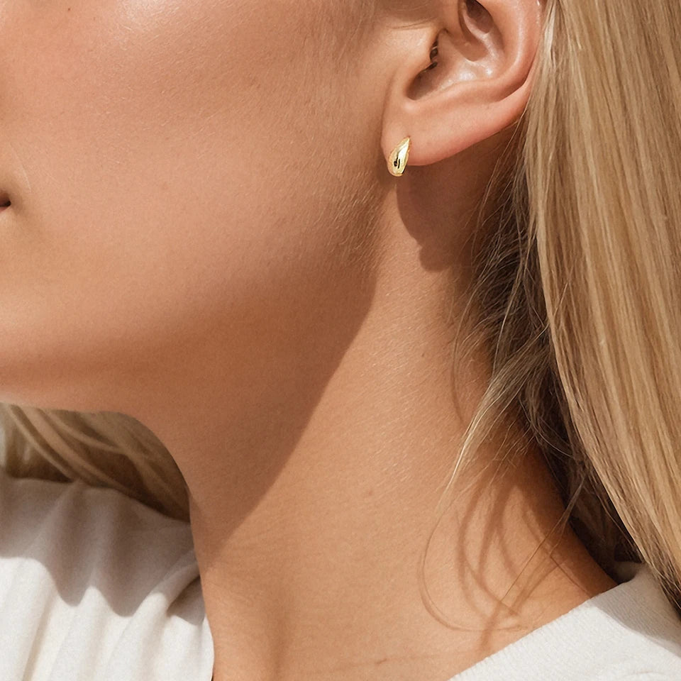 Simple Women Chunky Hoops Earrings