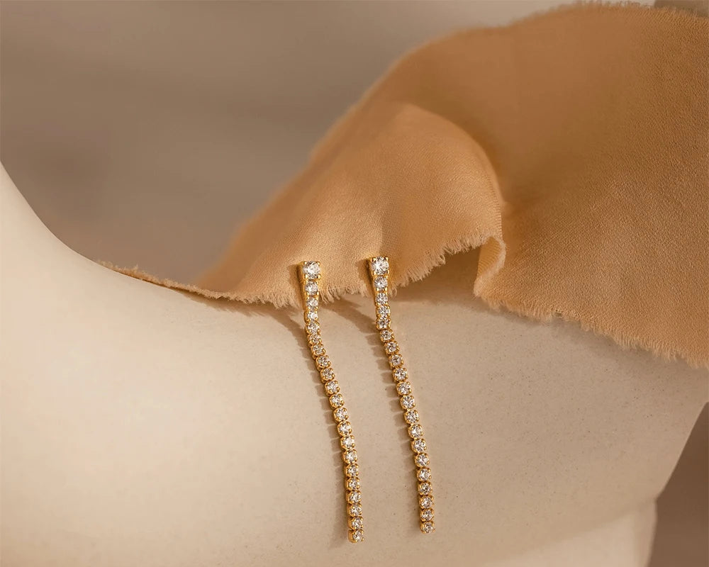 Shiny Zirconia Earrings