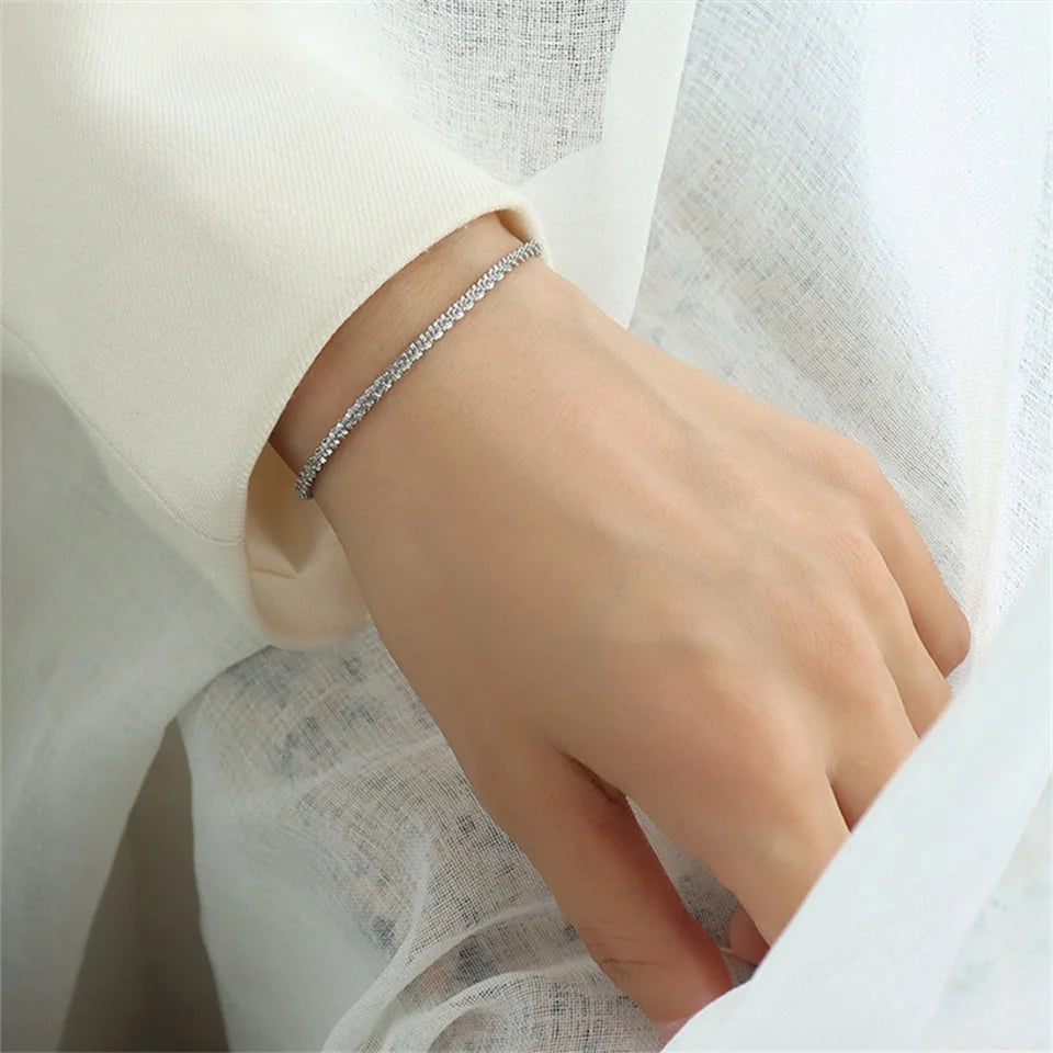 Silver Gold Colour Sparkling Gypsophila Adjustable Bracelet