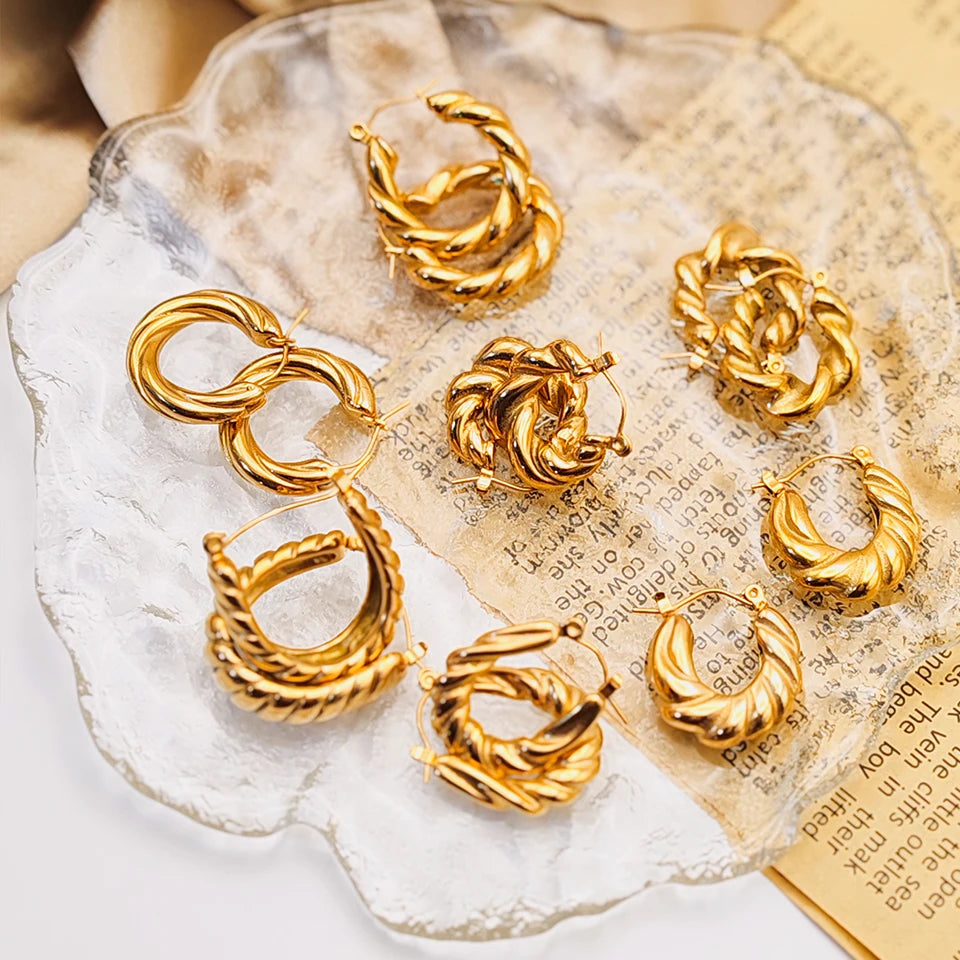 Threaded Hoop Earrings