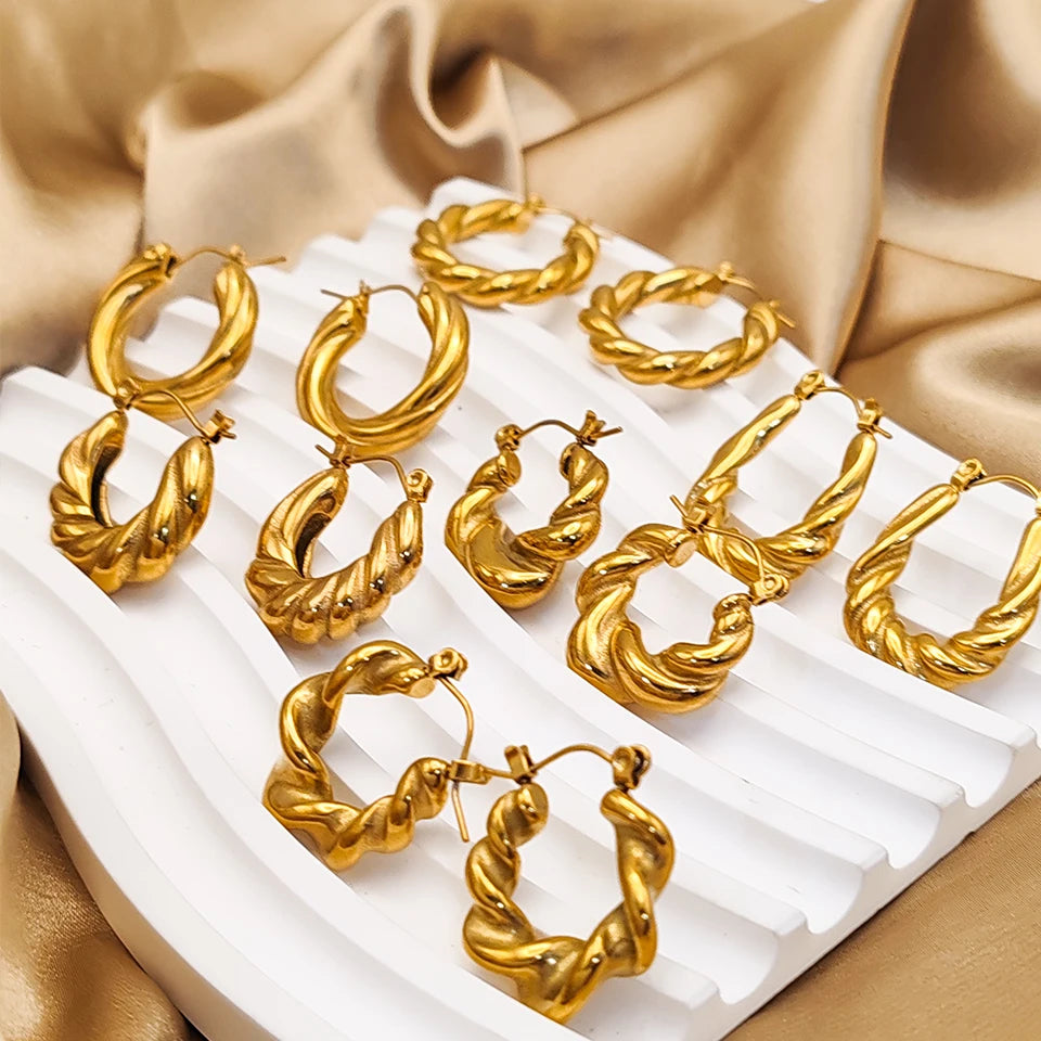 Threaded Hoop Earrings
