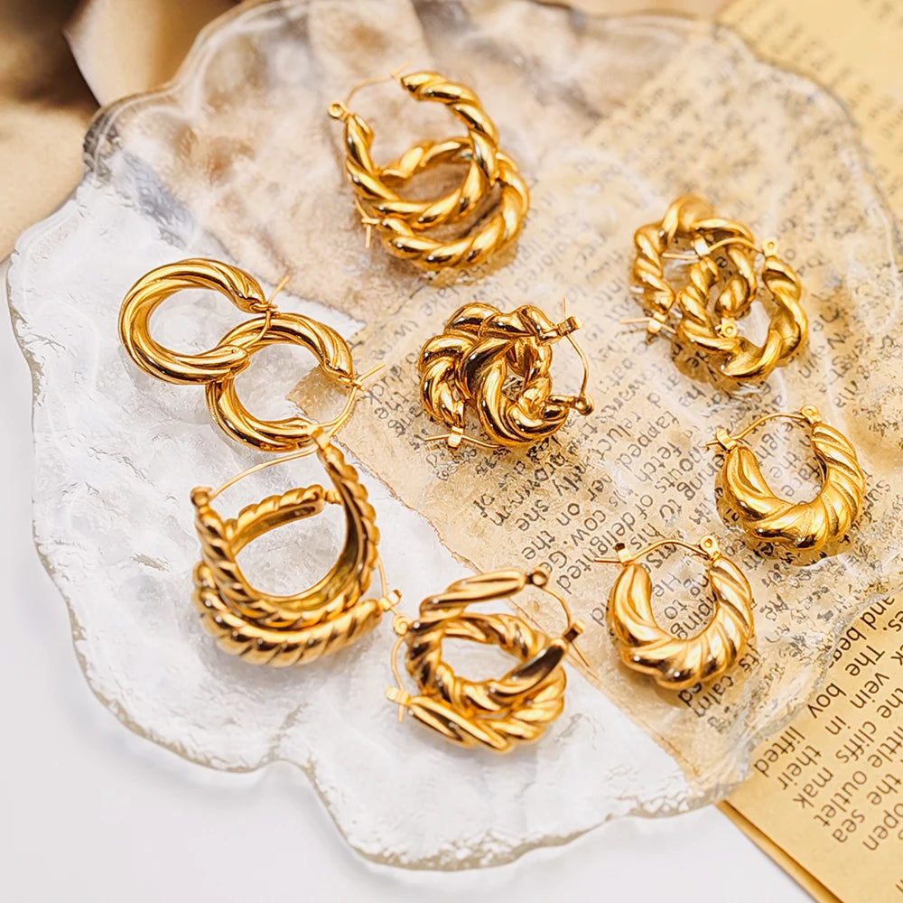 Threaded Hoop Earrings