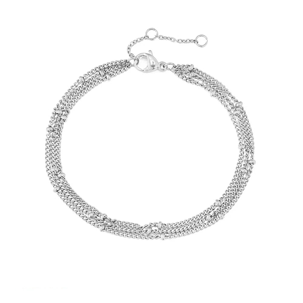Silvery Simple Female Dainty Chain Bracelet