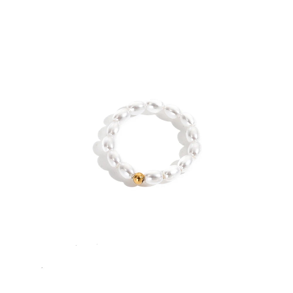 Korean Imitation Pearl Minimalist Pearl Finger Ring