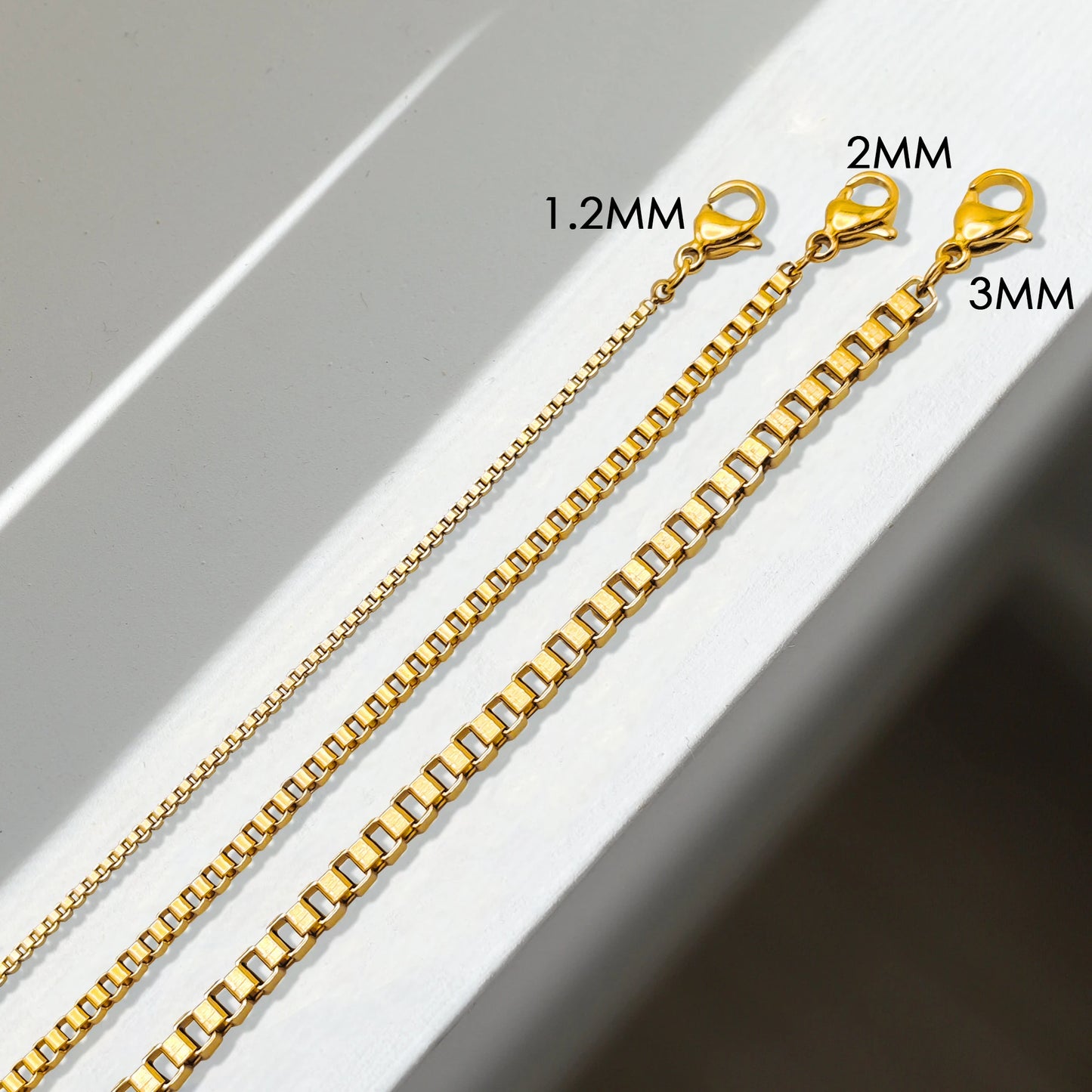 Box Chain Chocker Necklace Gold Color