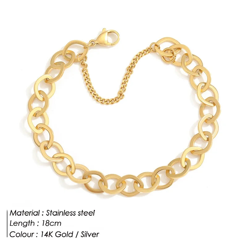 BELLUCCIE New Handmade Chain Stainless Steel Plated Chain Bracelet Fashion Jewelry For Women and Men Wedding Birthday Party