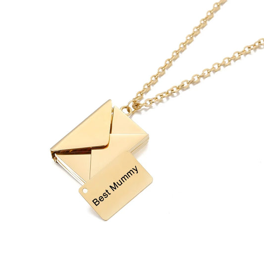 Letter Envelope Pendant Necklace Customized