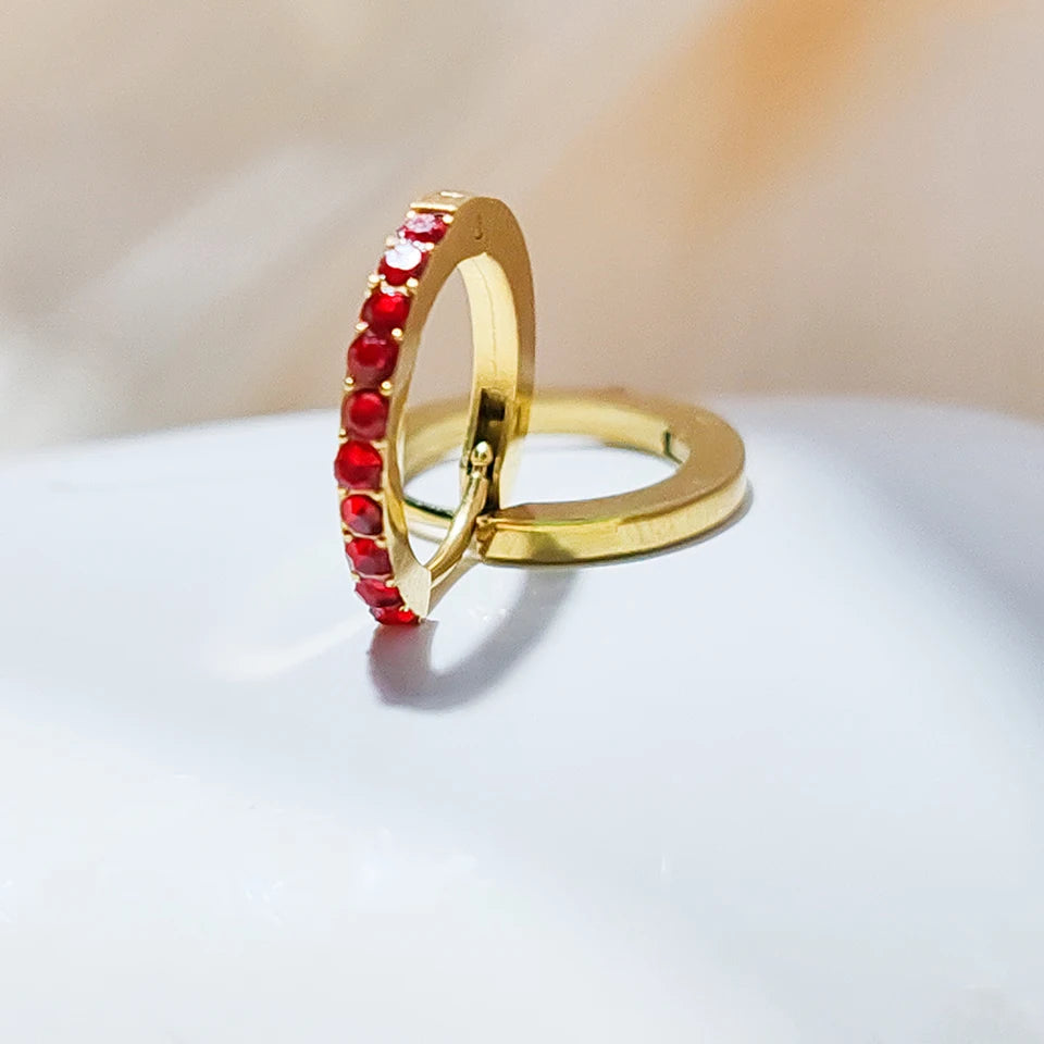 Birthstone Earrings Minimalist Huggie