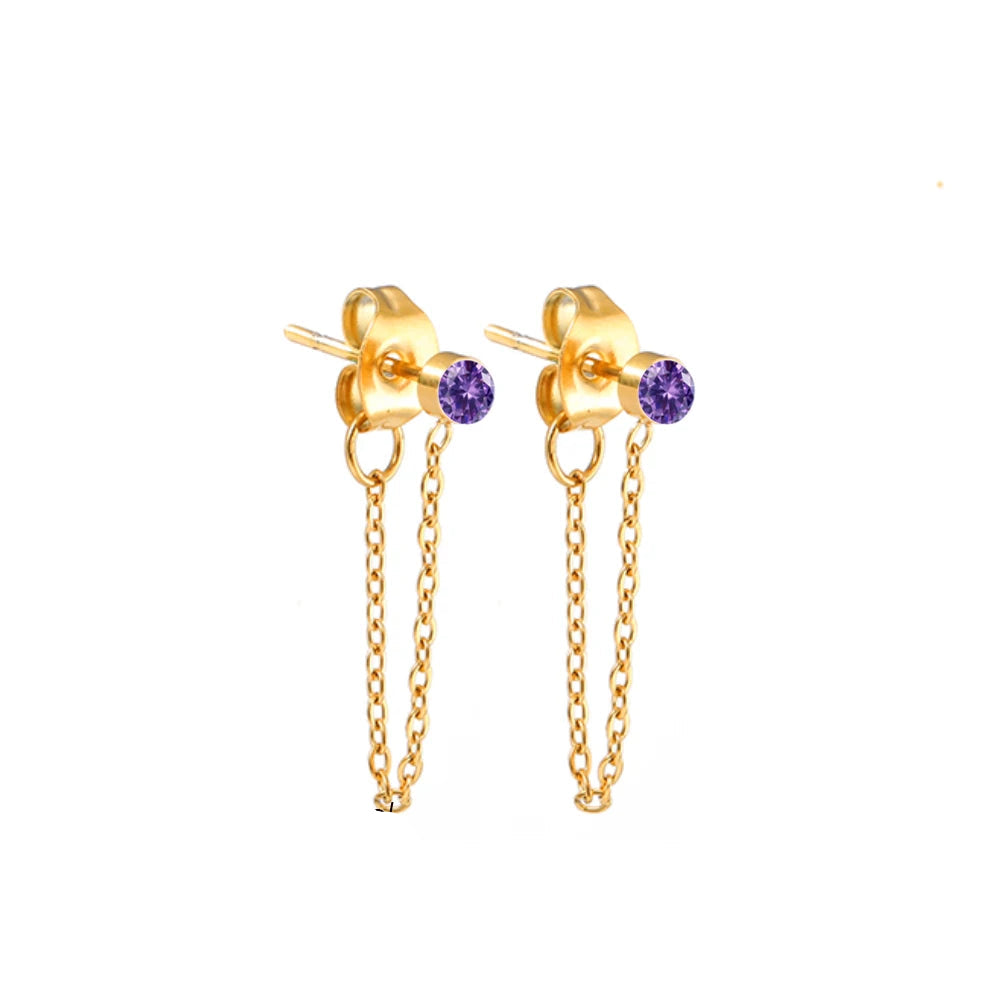 Zircon Birthstone Pendant Earrings