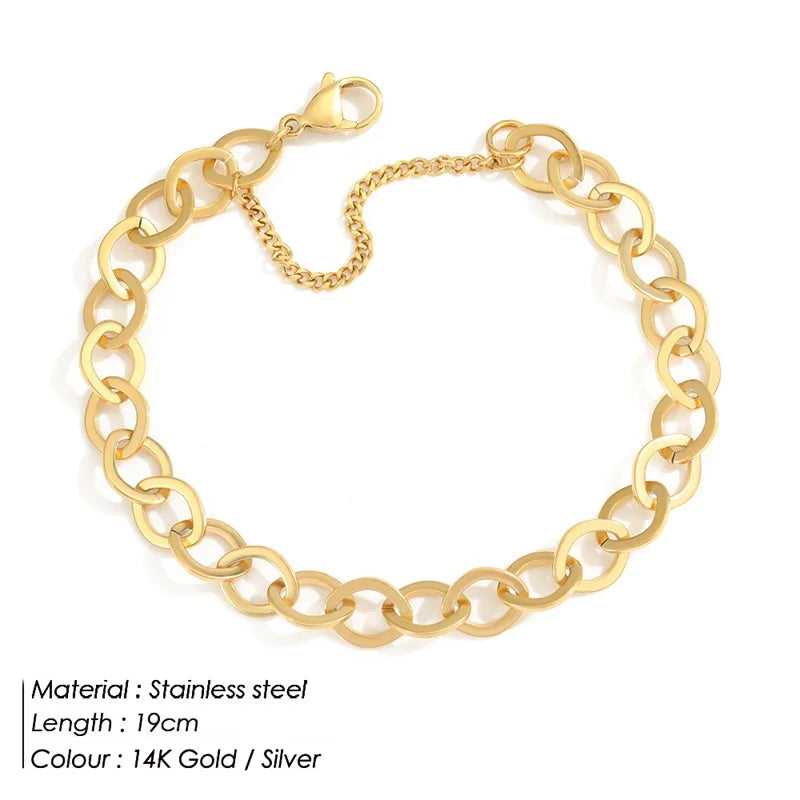 BELLUCCIE New Handmade Chain Stainless Steel Plated Chain Bracelet Fashion Jewelry For Women and Men Wedding Birthday Party