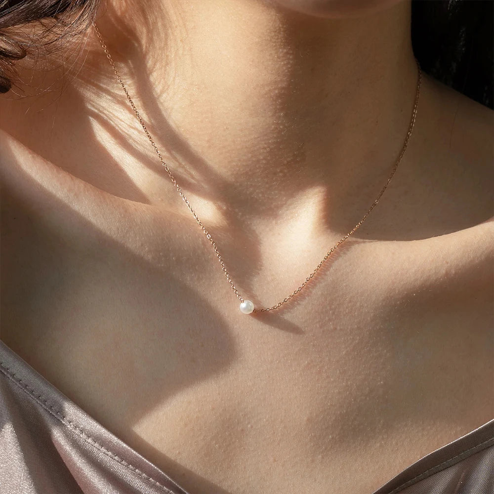 5MM Imitation pearls Pendant Necklace