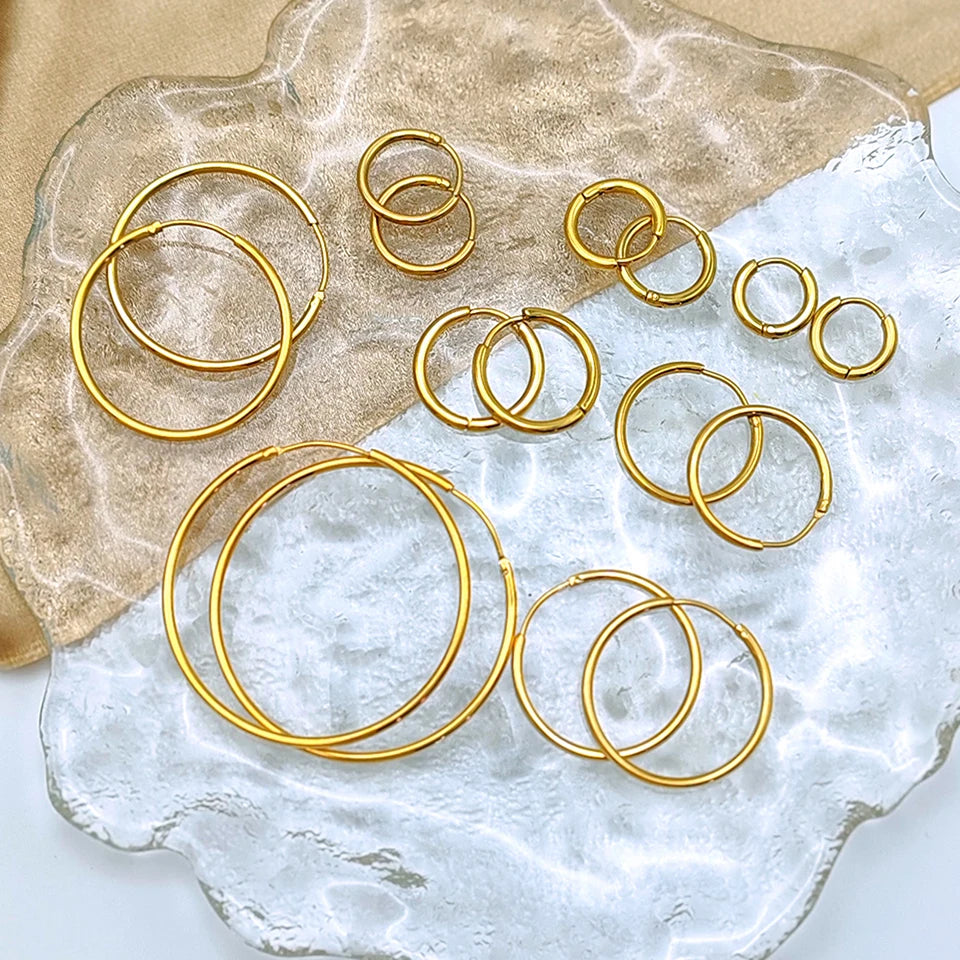 Fashion Gold Size Circle Earrings