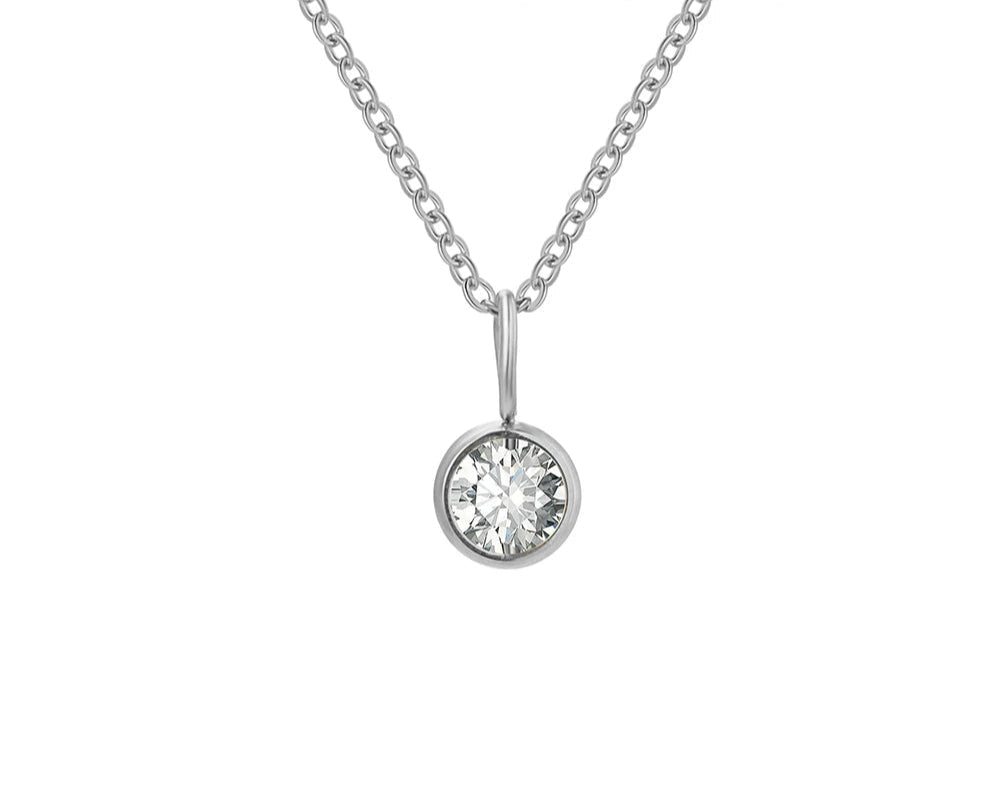 Box Chain Birthstone Necklace 12 Color Zirconia