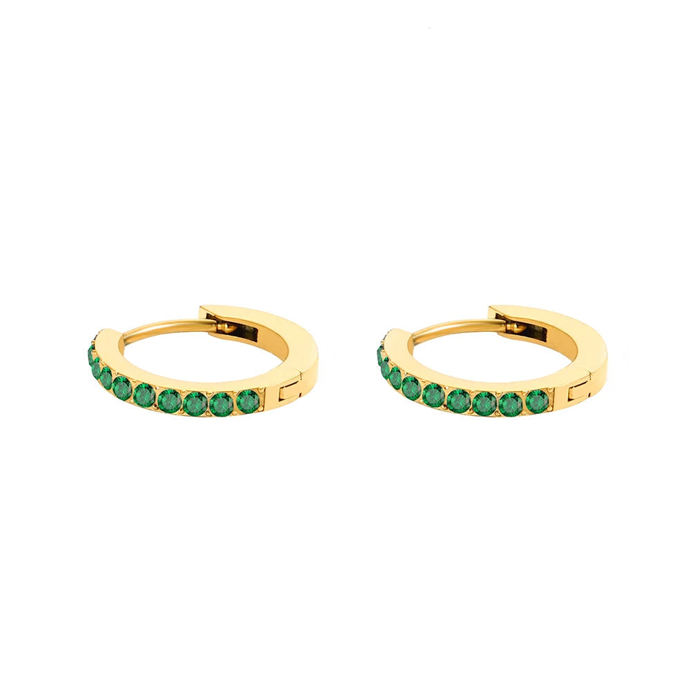 Birthstone Earrings Minimalist Huggie