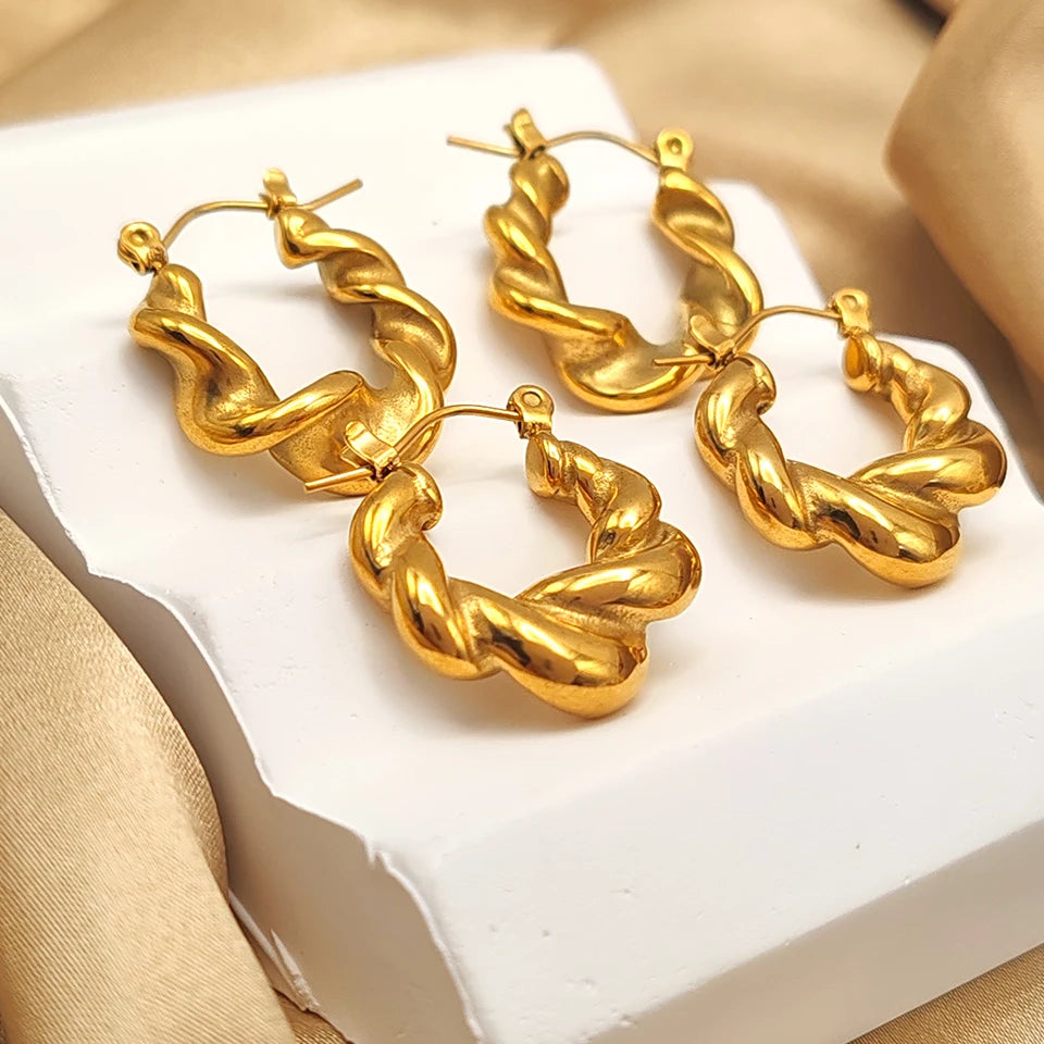 Threaded Hoop Earrings