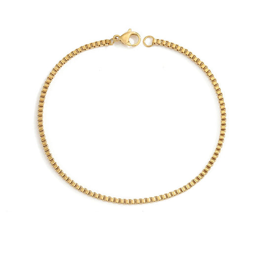 Box Chain Bracelet Gold Color Bracelets Charm Friendship Bracelets for Women