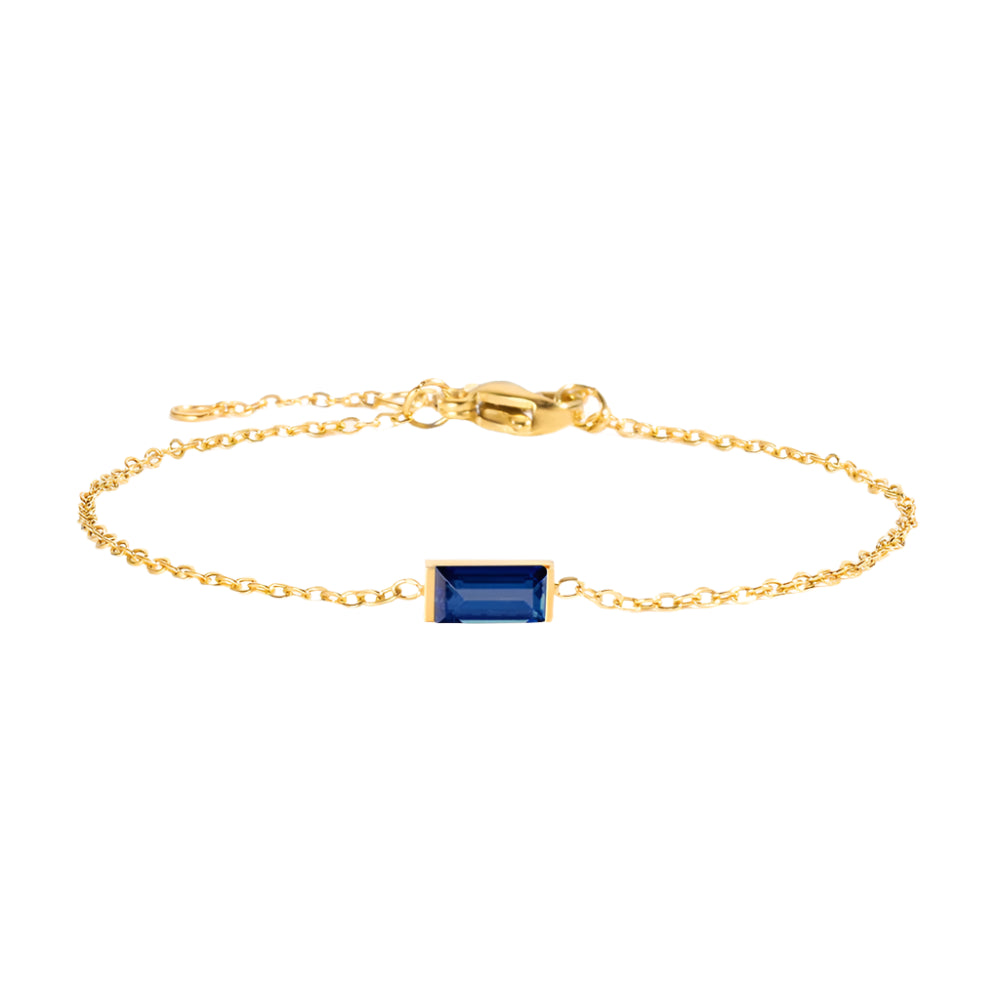 Fashion Jewelry Square Birthstone Bracelet